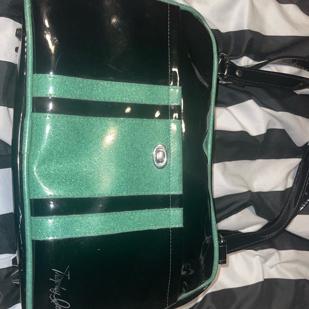 Trophy Queen GTO Black and Mint Green Shoulder Bag
